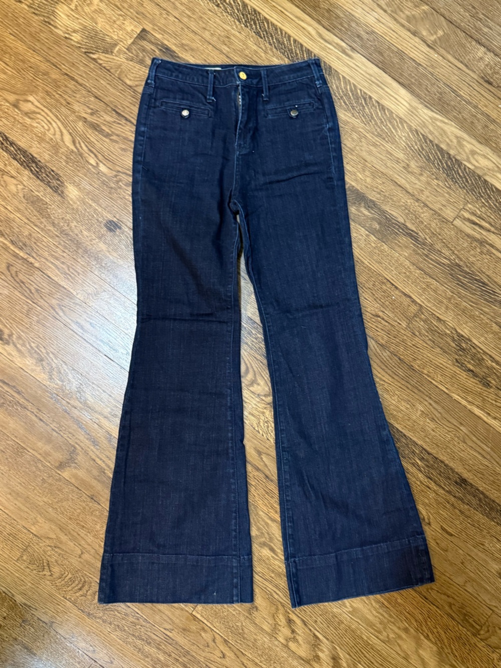Pilcro and the Letterpress Dark Blue Flared Jeans size 27